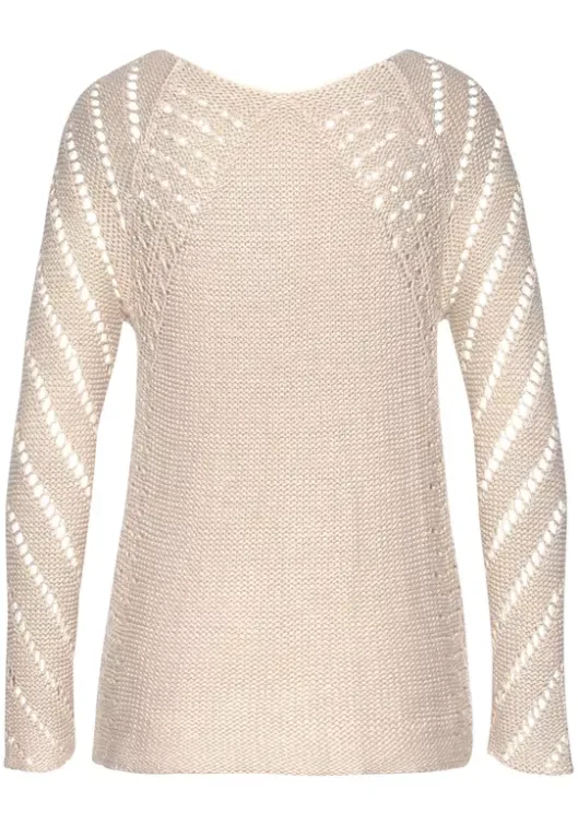 New LASCANA Ajourpullover Sand