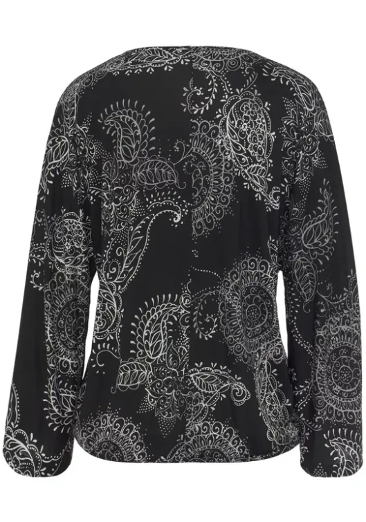 Outlet Vivance 3/4-Arm-Shirt Schwarz-Weis Bedruckt