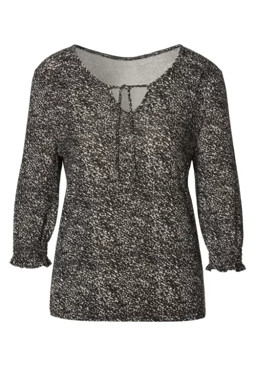 Hot LASCANA 3/4-Arm-Shirt Schwarz-Bedruckt
