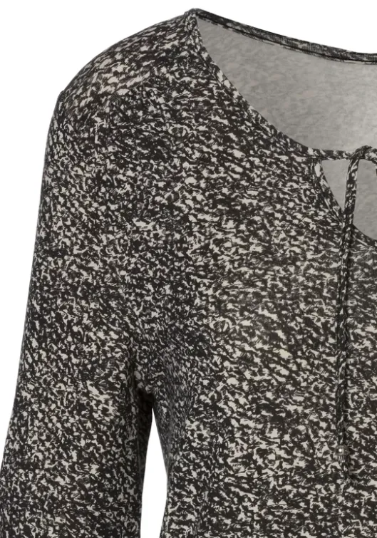 Hot LASCANA 3/4-Arm-Shirt Schwarz-Bedruckt