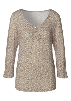 Best Vivance 3/4-Arm-Shirt Rose-Bedruckt