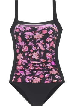 New LASCANA Badeanzug"Bohemian" Schwarz-Pink