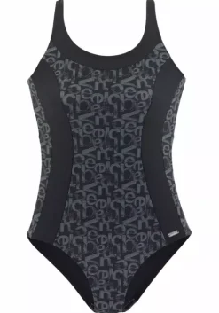 Discount Venice Beach Badeanzug"Karibik" Schwarz-Bedruckt