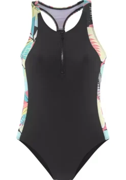 Clearance LASCANA ACTIVE Badeanzug"Layne" Turkis-Gelb-Bedruckt
