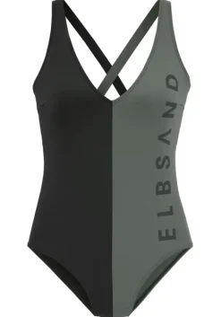 Hot Elbsand Badeanzug"Maxima" Schwarz-Oliv