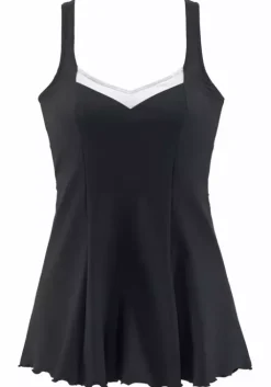 New LASCANA Badekleid Schwarz-Reinweis
