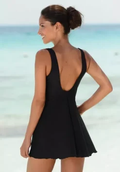 New LASCANA Badekleid Schwarz-Reinweis