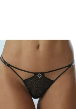 New petite fleur gold Bandchenstring Schwarz