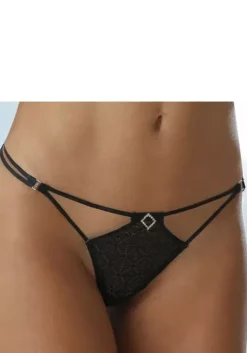 New petite fleur gold Bandchenstring Schwarz