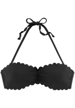 LASCANA Bandeau-Bikini-Top"Scallop" Schwarz