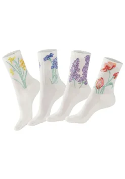 Outlet LASCANA Basicsocken 4X Ecru