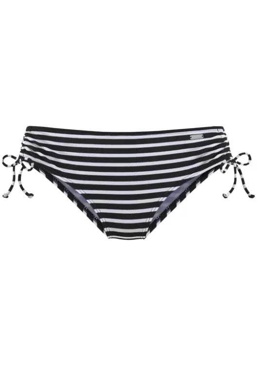 Online Venice Beach Bikini-Hose"Summer" Schwarz-Weis-Gestreift