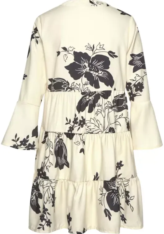 Sale LASCANA Blusenkleid Creme-Schwarz