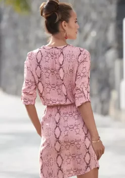Hot Buffalo Blusenkleid Rose-Bedruckt