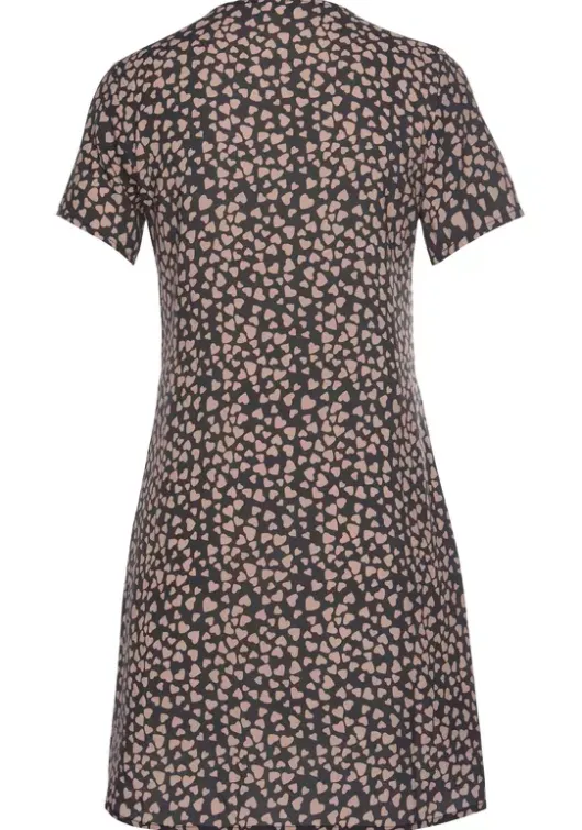 Discount LASCANA Blusenkleid Schwarz-Cognac-Bedruckt