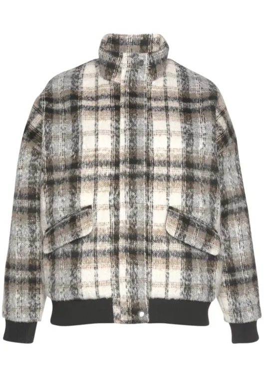 Hot Buffalo Bomberjacke Creme-Braun-Schwarz