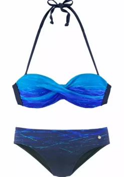 Discount LASCANA Bugel-Bandeau-Bikini Blau-Bedruckt