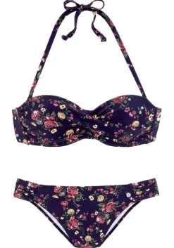 New LASCANA Bugel-Bandeau-Bikini"Anika" Blau-Bedruckt