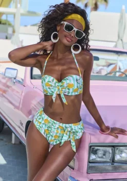 Discount Buffalo Bugel-Bandeau-Bikini"Capri" Mint-Orange Bedruckt