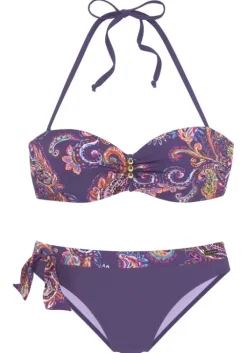 Discount Vivance Bugel-Bandeau-Bikini"Cura" Lila-Bedruckt