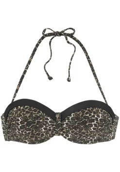 Hot LASCANA Bugel-Bandeau-Bikini-Top"Adele" Schwarz-Leo