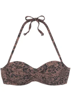 Hot LASCANA Bugel-Bandeau-Bikini-Top"Asha" Braun-Schwarz