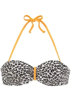 Clearance Buffalo Bugel-Bandeau-Bikini-Top"Kitty" Braun-Bedruckt