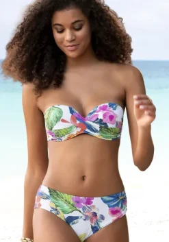Discount LASCANA Bugel-Bandeau-Bikini"Tropic" Weis-Bedruckt