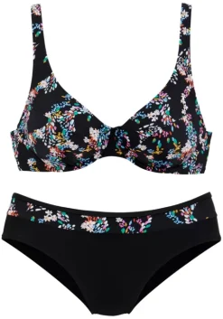 Online petite fleur Bugel-Bikini Schwarz-Bedruckt