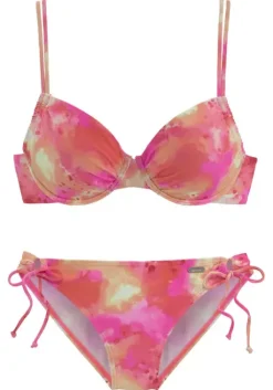 Venice Beach Bugel-Bikini"Epica" Pink-Orange-Gelb-Bedruckt