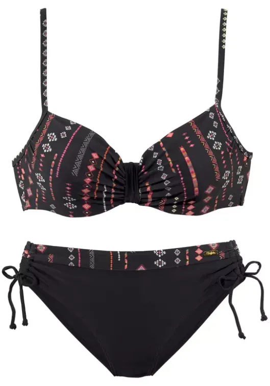 New Buffalo Bugel-Bikini"Inka" Schwarz-Bedruckt