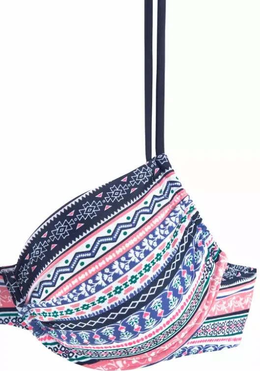 Best s.Oliver Bugel-Bikini-Top"Barcelona" Blau-Rose-Gestreift