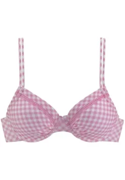 Online Buffalo Bugel-Bikini-Top"Karo" Rosa-Kariert