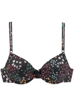 New s.Oliver Bugel-Bikini-Top"Milly" Schwarz-Bedruckt