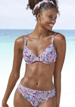 Sale s.Oliver Bugel-Bikini-Top"Scatter" Lila-Bedruckt