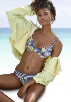 Venice Beach Bugel-Bikini-Top"Summer" Marine-Zitrone
