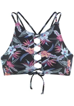 Discount KangaROOS Bustier-Bikini-Top"Agave" Schwarz-Bedruckt