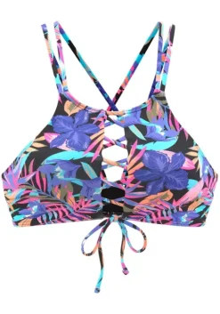 Outlet Bench. Bustier-Bikini-Top"Pitch" Schwarz-Bedruckt