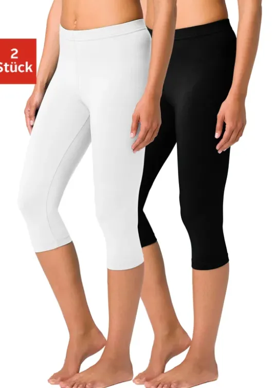 Hot Vivance active Caprileggings Weis, Schwarz