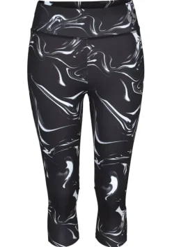 Sale LASCANA ACTIVE Caprileggings"Black Marble" Schwarz-Gemustert-Weis