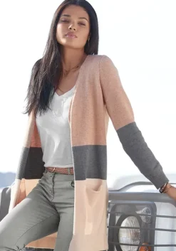 Outlet Vivance Cardigan Rosa-Grau-Apricot