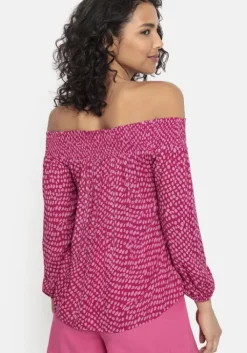 Discount LASCANA Carmenbluse Pink-Rosa Bedruckt