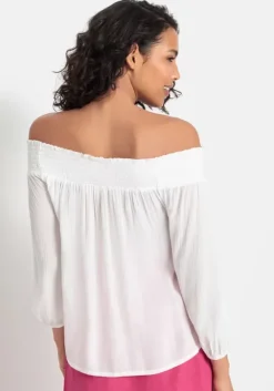 Discount LASCANA Carmenbluse Weis