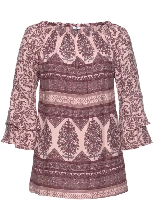 Best LASCANA Carmenbluse Altrosa-Bedruckt