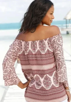 Best LASCANA Carmenbluse Altrosa-Bedruckt