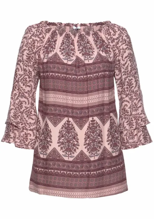 Best LASCANA Carmenbluse Altrosa-Bedruckt