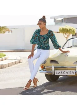 New LASCANA Chiffonbluse Marine-Dunkelgrun