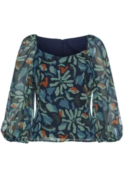 New LASCANA Chiffonbluse Marine-Dunkelgrun