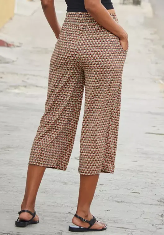 Hot Buffalo Culotte Sand-Rostrot-Bedruckt