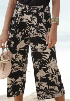 Discount LASCANA Culotte Schwarz-Taupe-Bedruckt